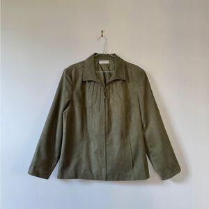 Green Micro Suede Zip